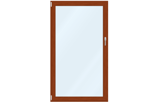 Aluminum-clad vinyl French-door golden oak