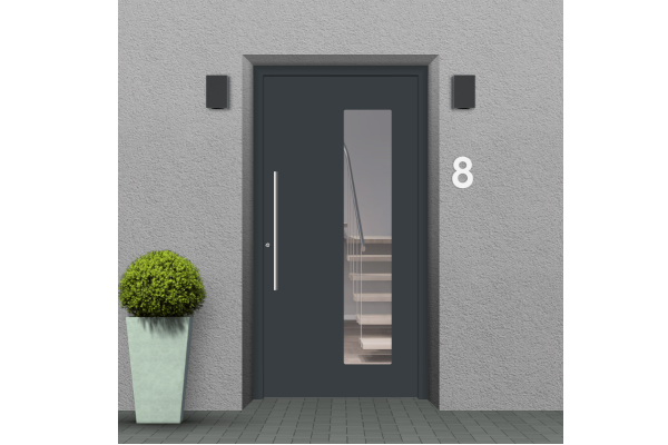 Aluminum front door anthracite gray
