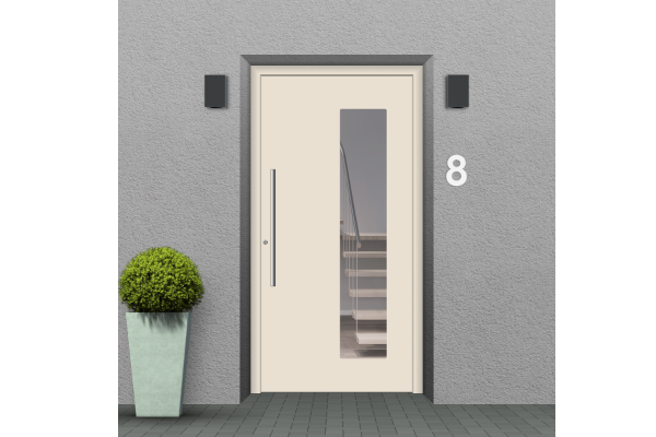 Aluminum front door cream