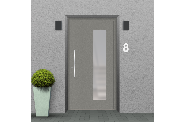 Aluminum front door gray aluminum