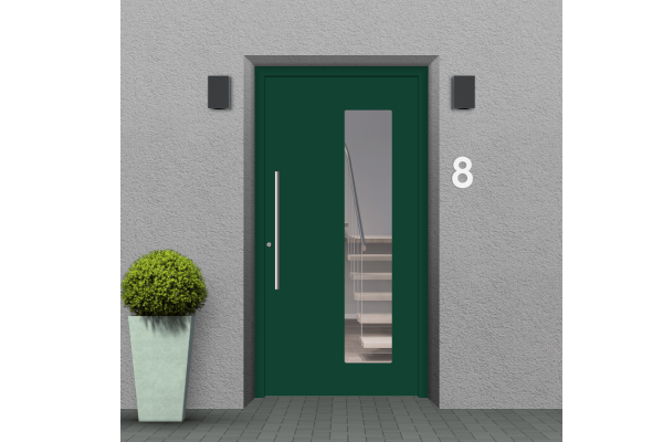 Aluminum front door moss green
