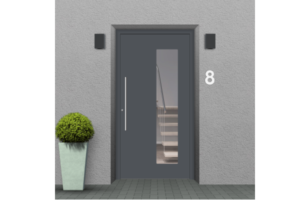 Aluminum front door slate gray