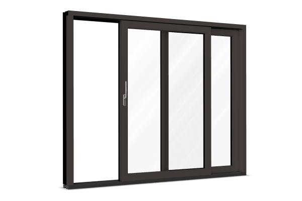 Aluminum patio door gray brown
