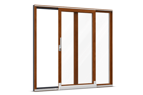 Alu-clad vinyl tilt-and-slide door golden oak