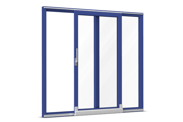 Vinyl Parallel tilt-and-slide door blue