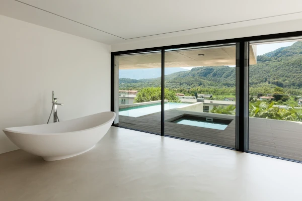 Aluminum-clad vinyl sliding doors