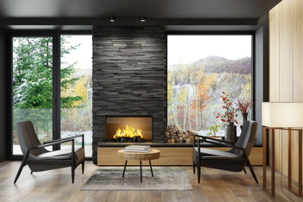 Storm doors in living room