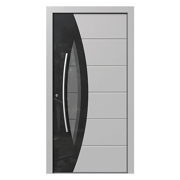 Contemporary Style Entry Door with Security Features