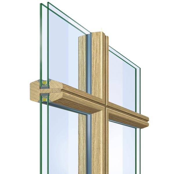 Wood muntin