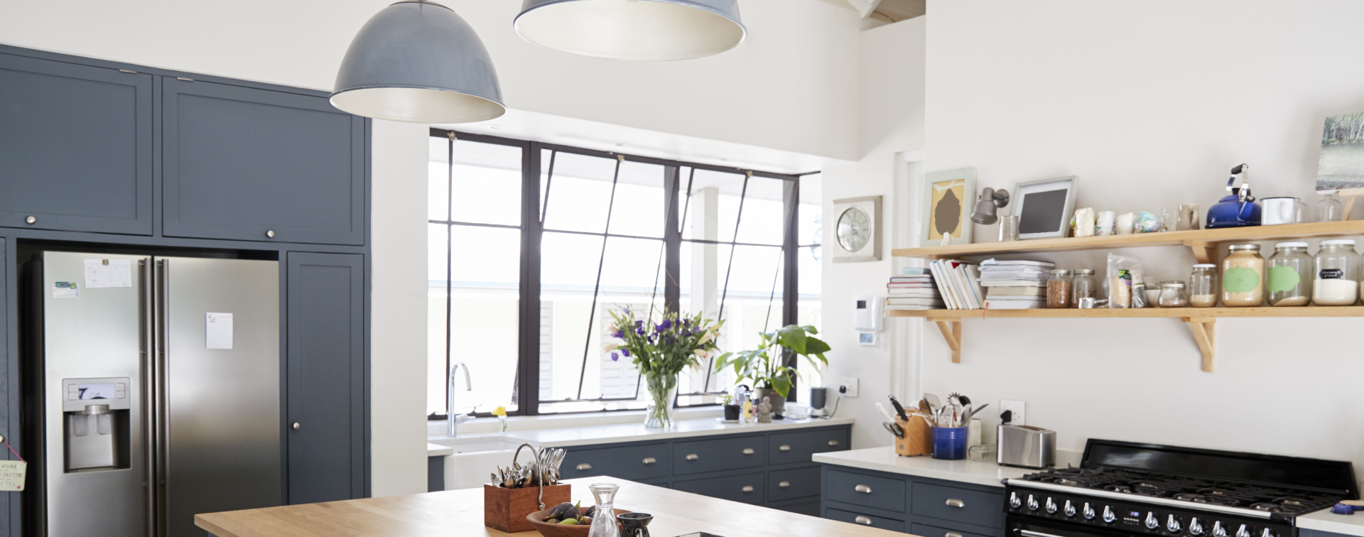 Pivot windows in kitchen